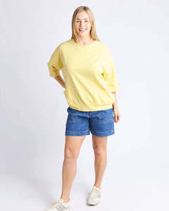 Tops Shirts Blouses: Elm Mazie Crew Neck Sweat - Banana