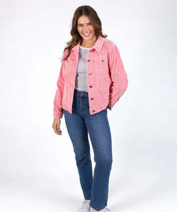 Coats Jackets: Elm Fleur Cord Jacket - Charm Pink