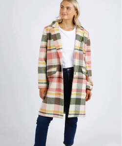Coats Jackets: Elm Blanche Check Coat - Lilac Check