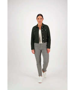 Coats Jackets: Vassalli 2053K Knit Denim Jacket - Forest