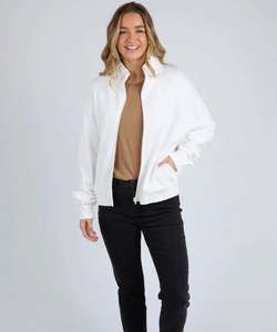 Hoodies Sweatshirts: Foxwood Ember Zip Thru - Winter White