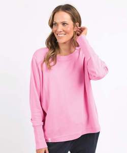 Hoodies Sweatshirts: Elm Divine Crew Sweat Shirt -Strawberry