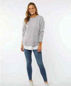 Hoodies Sweatshirts: Foxwood Delilah Crew - Grey Marl