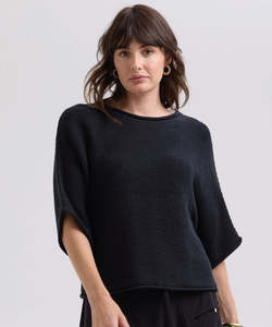 Knitwear: LD+C Textured Jumper LC7764  - Black