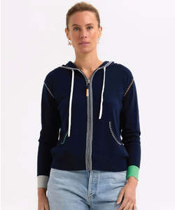 Zaket & Plover Heart Embroidery Hoodie ZP7725 - Navy