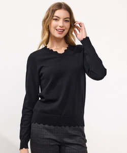 Newport Ruby Merino Jumper -  Black