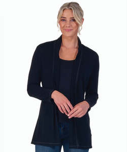 Knitwear: Vassalli Merino Relaxed Cardi - Black