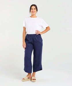 Black Stone Arabella Petal Hem Pant - French Navy