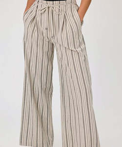 Pants: Duo Brooke Striped Pant - Natural Stripe