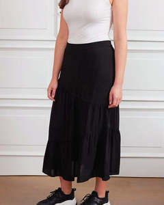 Skirts: Newport Sabrina Tier Skirt - Black