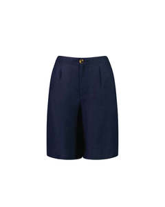 Shorts: Floaty Linen Shorts - Navy
