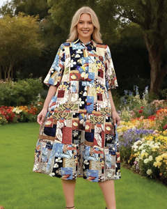 Glam Dress Button Front Collar - Cutter Squars