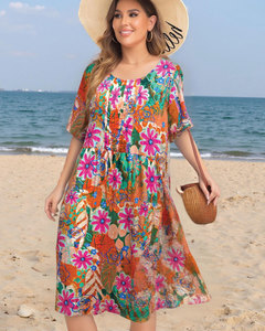 Glam Dress Pleat Front- Orange Burst