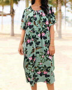 Dresses: Glam Dress Pleat Front- Cherry Blossom