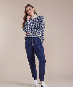 Clothing: Marco Polo Relaxed  Contrast Jogger - French Navy