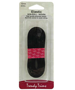 Accessories: 25mm Elastic Non Roll Woven- Black