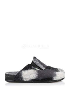 Footwear: Harriet Dr Feet Felt Wool Slipper Black Multi