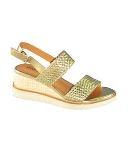 Sandals: Bresley Saxon Wedge Sandal - Gilt (gold)