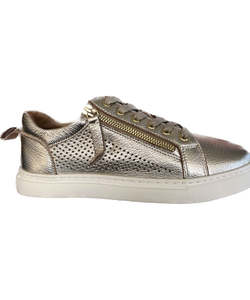 Sneakers: Cassini Music Sneaker - Gold Squares