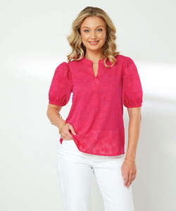 Newport Dahlia Blouse - Lipstick