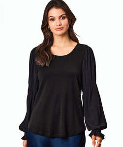 Merino: Newport Denver Merino Top - Black