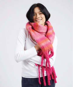 Elm Sunrise Scarf - Pink Check