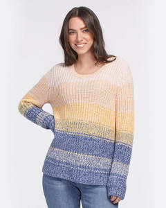 Tribal Fisher Rib Variegated Jumper Arctic Blue