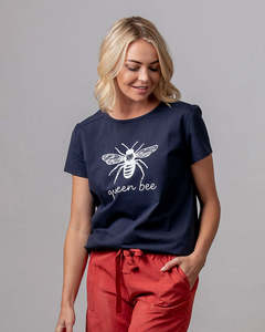 Moss Queen Bee Tee Blue