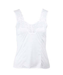 Essence Lingerie - Cutaway Lace Singlet -White