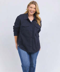 Elm: Elm Poppy Fleece Shacket - Navy