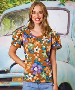 Classified Crossover Sleeve Tunic - Cinnamon