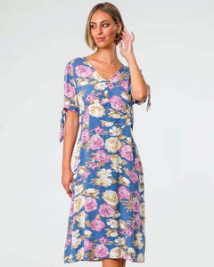 Classified: Democracy Pippa Print Dress- Blue