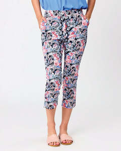 Democracy: Democracy Lucille 3/4 Print Pant - Blue
