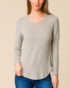Democracy: Democracy Lisa Plain Knit Top - Natural