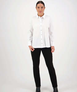 Vassalli Clothing: Vassalli Shirt with Contrast Stitching- White/Ink