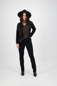 Vassalli Clothing: Vassalli 2053K Knit Denim Jacket - Black