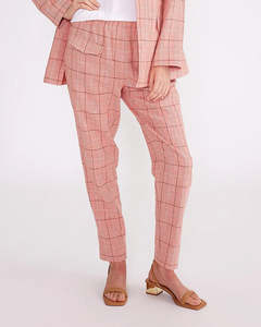 Yarra Trail: Yarra Trail Check Pocket Pants- Amber Mix