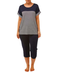 Pyjamas: Yuu Summer NYC PJ Set- Navy Stripe