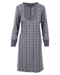 Pyjamas: Yuu Ditsy Ruffle Night Dress - Gunmetal