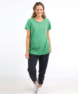 New Arrivals Spring Summer: Elm Rib Short Sleeve Tee - Green Briar