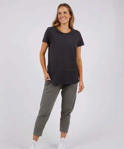 New Arrivals Spring Summer: Elm Rib Short Sleeve Tee -Washed Black