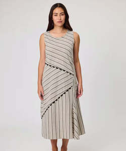 Duo: Duo Jude Bias Dress - Naturla Stripes