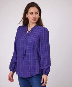 Duo: Duo Madi Textured Blouse - Violet