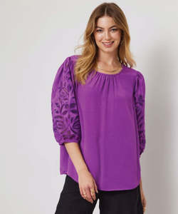 Duo: Duo Lorne Embroidered Top - Orchid
