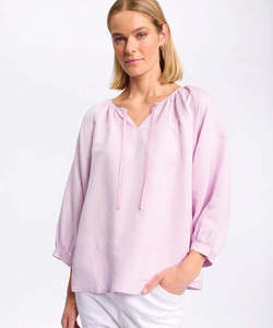 Marco Polo: Marco Polo Raglan Sleeve  Peasant Top - Pink Salt