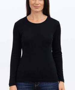 Bay Road Merino Harper Crew - Black