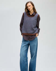 Tops Shirts Blouses: LD+Co Poker Dot Shirt - Cocoa Spot