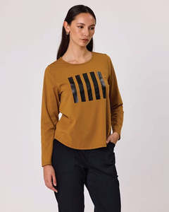 Duo Essential Long Sleeve Tee - Copper Lines Print