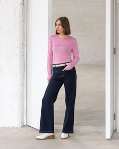 Vassalli Tori Merino Crew - Pink Marle