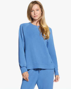 Hoodies Sweatshirts: Skechers Skechluxe Elevate Crewneck -Blue Dawn